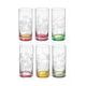 Barline 470 ml, sklenice vysoká na limonádu / vodu, 6 ks., barevné ovoce, Crystalex