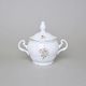 Sugar bowl 0,22 l, Thun 1794 Carlsbad porcelain, BERNADOTTE flowers with gold