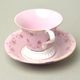 Cup footed 200 ml + sacuer 15 cm, Světlana, pink-white, decor 158, Leander, rose china