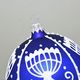 Onion Pattern Christmas Tree Decoration Balls, 8 cm BLUE - 6 pcs. Set, Czech Glass christmas decorations