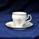 Coffee cup and saucer 150 ml / 14 cm, Thun 1794 Carlsbad porcelain, BERNADOTTE flowers with gold