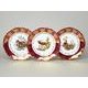 Dinner set for 6 pers., Hunting - ruby, Carlsbad porcelain