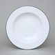 Plate Deep 22 cm, NINA Black Line, Thun 1794 Carlsbad Porcelain