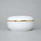 Dóza kulatá 13,7 x 7,5 cm, Bílá + Zlato, Porcelán Duchcov