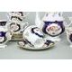 440: Coffee set for 6 pers., Sonáta, cobalt blue + roses + gold, Leander Loučky