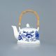 Tea pot M with bast handle and Strainer 0,35 l, Original Blue Onion Pattern