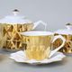 Souprava čajová / kávová s cukřenkou, pro 2 osoby, Diamond Gold, porcelán Goldfinger