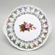 Cake plate 30 cm on stand with porcelain cake shovel, Cecily roses, Frederyka porcelain