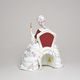 Lady sitting with mirror rococo 12 x 14 x 15 cm, Purple, Porcelain Figures Duchcov