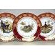 Plate deep 23 cm, set of 6 pcs., Hunting - ruby red, Carlsbad porcelain