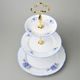 Compartment dish 3 pcs. 34 cm, steel stick, Thun 1794 Carlsbad porcelain, BERNADOTTE Forget-me-not-flower