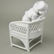 Girl with cats on a wicker chair 21,5 cm, matt bisquit decor, Unterweissbacher porcelain