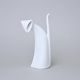 Kočka 16,5 cm, bílé, Porcelánové figurky Duchcov