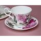 Versailles: Trio Set - Tea Cup 220 ml, Saucer breakfast and Dessert Plate, English Fine Bone China, Roy Kirkham