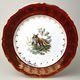 Dish round flat 32 cm (club plate), hunting - ruby, QueensCrown porcelain