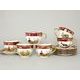 Olga: Cup 400 ml breakfast and saucer 19 cm, hunting ruby red, porcelain Bohemia