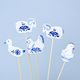 Easter decoration Goose on skewer , 5,6 x 5,1 cm, Original Blue Onion Pattern