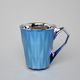 Mug Diamond Blue Titan, Blue And Platinum, 250 ml, Goldfinger porcelain