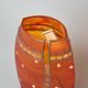 Studio Miracle: Váza oranžovo - červená, 30 cm, ruční dekorace Vlasta Voborníková