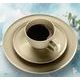 Beat sand-beige color glaze: Saucer 165 mm for both cups, Seltmann porcelain