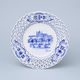Plate perforated – Prague Monuments (Blue, Random selection), 18 cm, Vilém Janoušek, Original Blue Onion Pattern