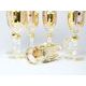 Cut Crystal Champagne Glasses Mirell, Flute - set 6 pcs., 180 ml, Gold + Enamel, Jahami Bohemia