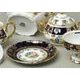 Tea set for 6 pers., The Three Graces + gold + COBALT, Queens Crown porcelain