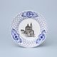 Embossed Plate – Prague Monuments (Black, Random selection), 18 cm, Vilém Janoušek, Original Blue Onion Pattern