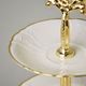 Gold band: Cake stand 3 pcs. 34 cm, Thun 1794 Carlsbad porcelain, BERNADOTTE ivory