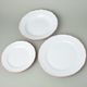 Red line: Plate set for 6 pers., rokoko white, Cesky porcelan a.s.