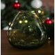Skleněná váza průsvitná 18,5 cm jmelí s perlami, zelená, Glassor