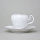 Coffe cup and saucer 150 ml / 14 cm, Thun 1794 Carlsbad porcelain, BERNADOTTE frost, Platinum line