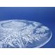 Crystal Hand Cut Plate / Platter - Thistle decor, 355 mm, Crystal Bohemia Poděbrady