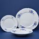 Plate set (27 cm dining) for 6 persons, Thun 1794 Carlsbad porcelain, BERNADOTTE Forget-me-not-flower