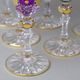 Sklenice na šampaňské 150 ml se smaltovanými kvítky - barevná sada, 6 ks., Bohemia crystal gold
