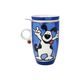 Tea Cup with Lid and Strainer Rock On 450 ml, Fine Bone China, Ed Heck, Goebel