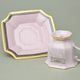 Šálek 110 ml + podšálek 14 cm Empír, dekor 513, Růžový porcelán z Chodova
