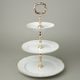 Gold band: Cake stand 3 pcs. 34 cm, Thun 1794 Carlsbad porcelain, BERNADOTTE