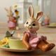 Figurine Rabbit Girl Cute flower Girl 6,5 / 5,5 / 12 cm, stoneware, Goebel