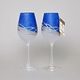 Studio Miracle: Wine Glasses, 2 pcs. 250 ml, Blue + Tin, Hand-decorated by Vlasta Voborníková
