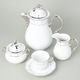 Coffee set for 6 persons, Thun 1794 Carlsbad porcelain, MENUET platinum