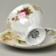 Šálek 90 ml espresso na nožce + podšálek 12 cm, Cecily - růže, porcelán QueensCrown