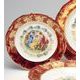 Plate dessert 19 cm, The Three Graces, gold + ruby red, Carlsbad