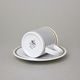 Cup Espresso 80 ml + saucer 11,5 cm, ELLA Black-Gold Stripes, Thun 1794 Carlsbad Porcelain