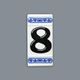 House number "8" - porcelain 8 x 55 x 110 mm
