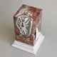 Dali Clock, Red Marble 14 x 14 x 20,7 cm, White + Print + Platinum, Clocks Royal Dux Bohemia