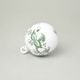 Christmas decoration - ball 7 cm, Original Green Onion pattern + platinum