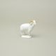 Beran 8,6 cm (kozoroh), bílá + zlato, Porcelánové figurky Duchcov