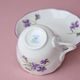Cup +s saucer A + A, 80 ml / 11 cm mocca (epresso), Violet flower decor, Český porcelán a.s.