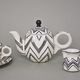 Tea / Coffee Set for 2 pers., Šárka Zig-Zag, Goldfinger porcelain